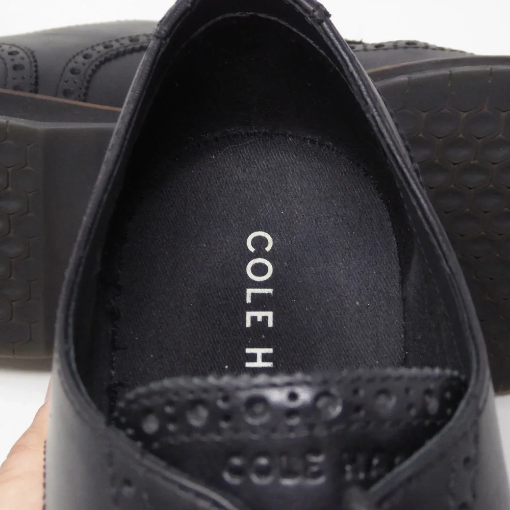 Cole Haan Mens Morse Grand Wingtip Oxfords Shoes Black Leather C41604 13 M